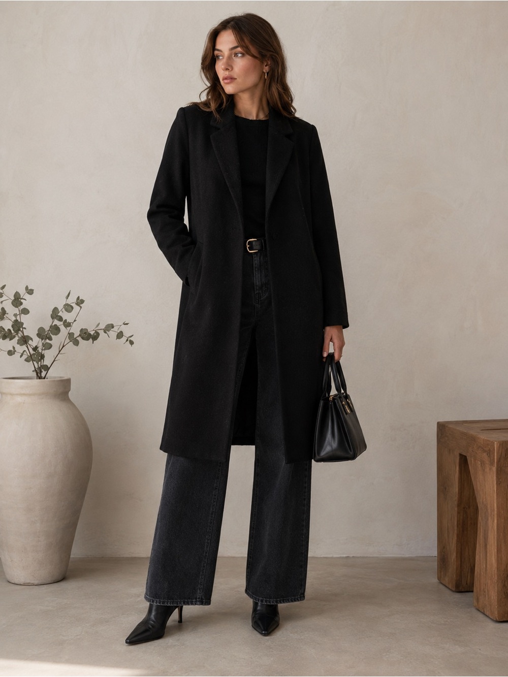 Zara minimalist open-front coat